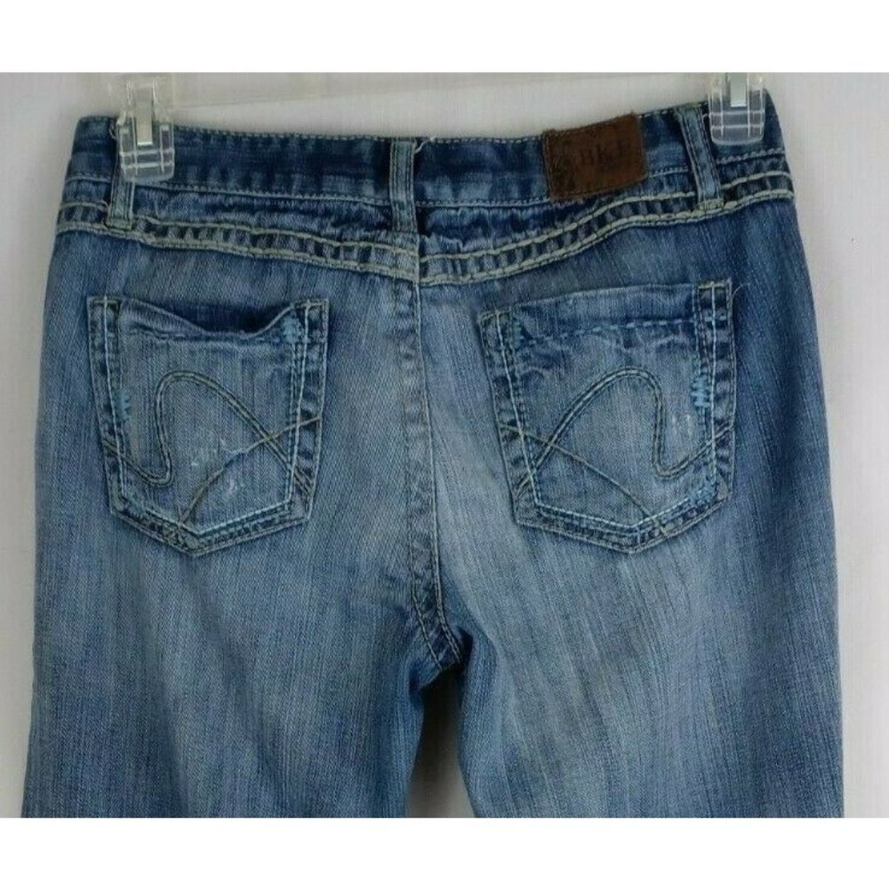 BKE Kate Bootcut Stretch Distressed Whiskered Ripped Jeans Size 28x31.5